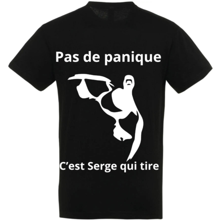 T-shirt noir "pas de panique" Xtreme personnalisable